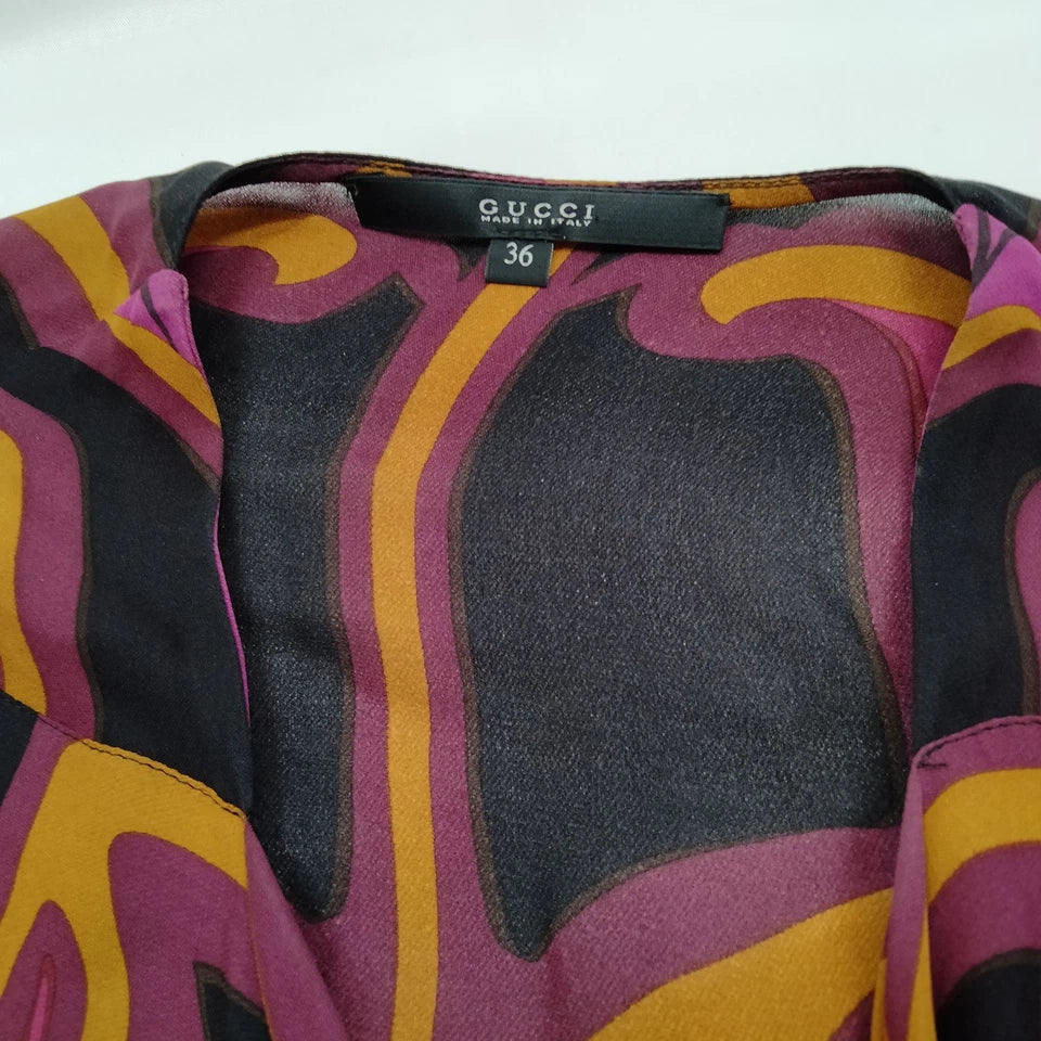 Gucci Italy. Vintage Silk Abstract Top