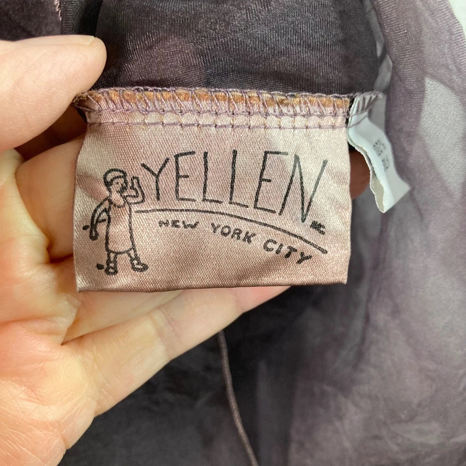 Yellen NYC. Dk Brown Tulle Silk Lagenlook Slip Dress