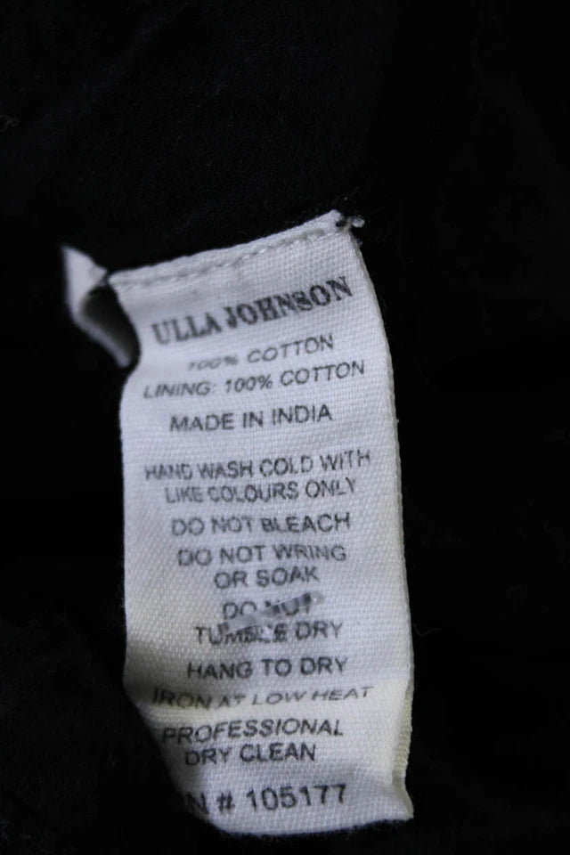 Ulla Johnson Black Cotton Floral Print Sleeveless Sun Dress