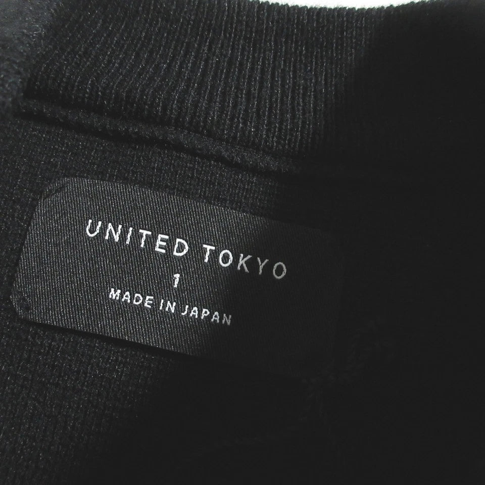 UNITED TOKYO JAPAN Black Side Slit Long Knit Dress