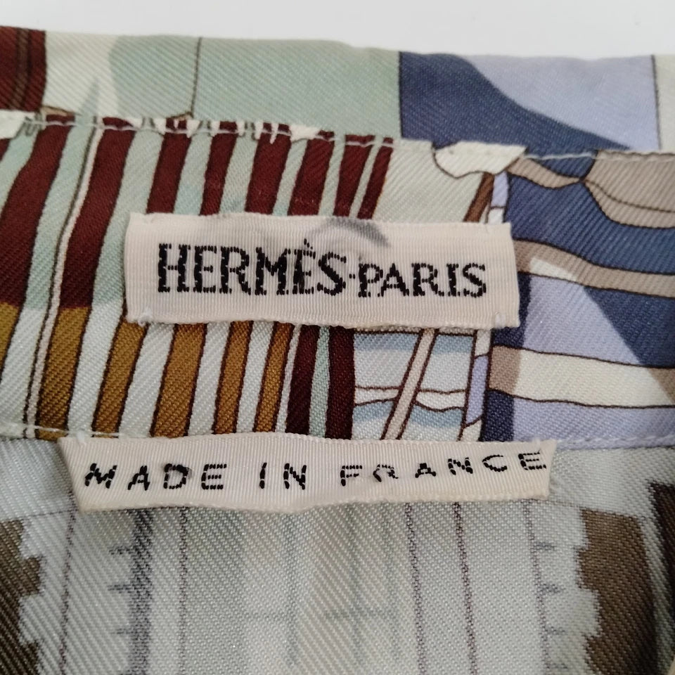 HERMES PARIS. Vintage Sleeveless Print Silk Top
