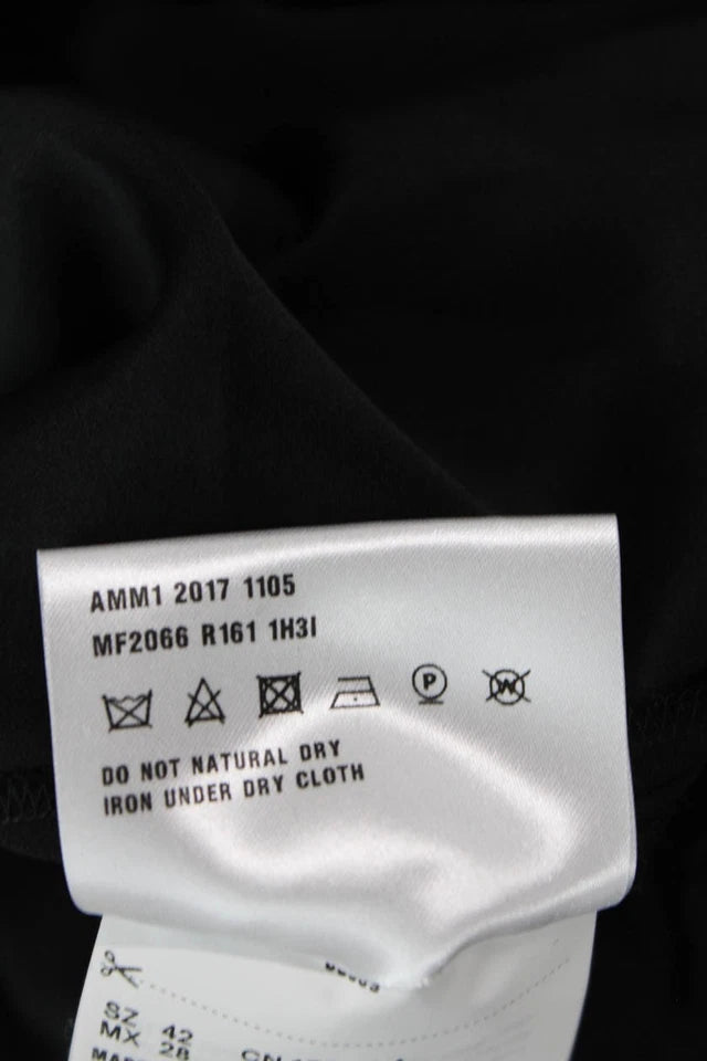 Miu Miu Italy. Cream Top/Black A-Line Dress Long Sleeve High Neck Dress