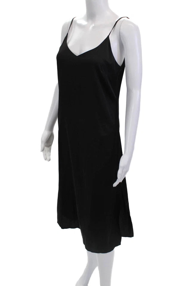 The Drop Japan. Black V Neck Sleeveless Full Length Slip Dress