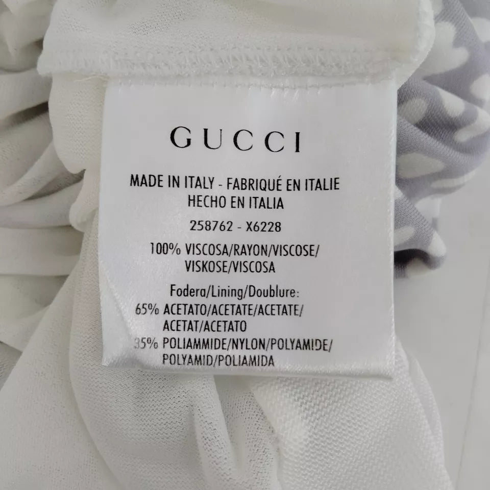 Gucci Italy. Multi-Color Rayon, Acetate, Nylon Abstract Print Dress