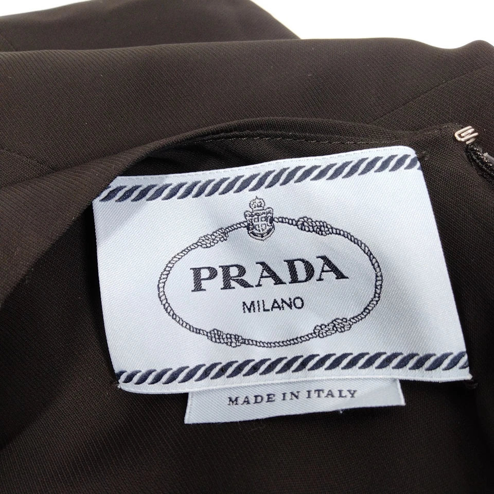Prada Italy. Black Rayon Knee Length Dress