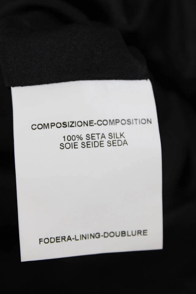 Yves Saint Laurent Paris. Black Silk Scoop Neck Sleeveless Mini Shift Dress