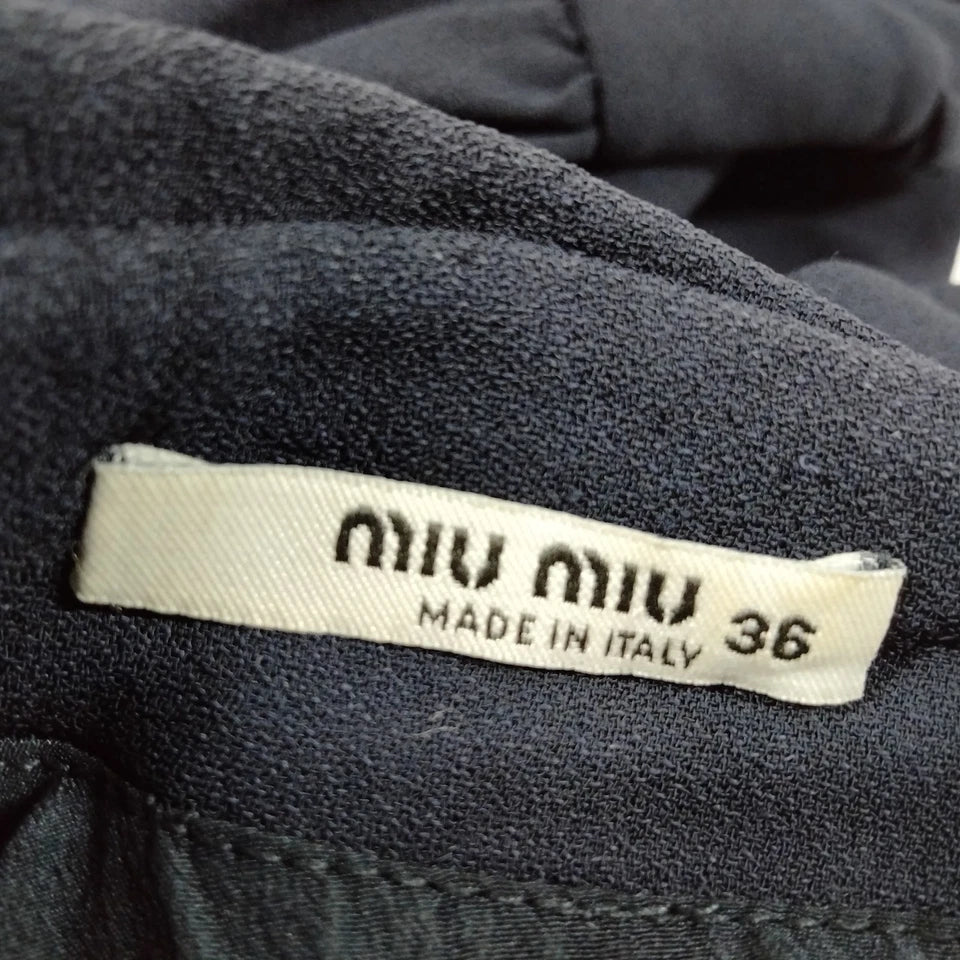 Miu Miu Italy. Midnite Blue Rayon, Polyurethane Blend Dress