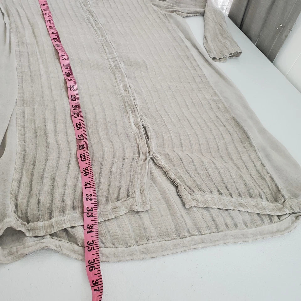 Transit Par Such Italy. Tan Sheer Minimalist Lagenlook Linen Tunic Top / Mini Dress