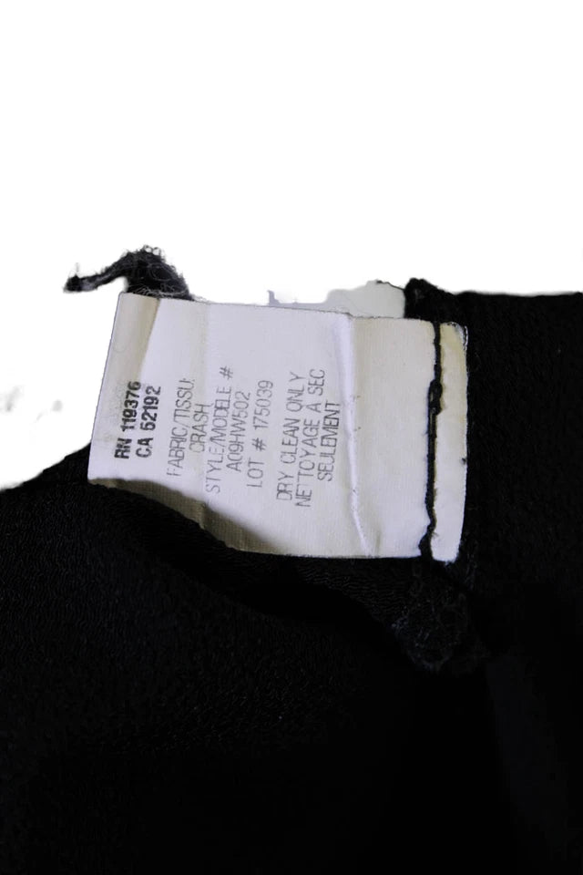 Helmut Lang NY. Black Textured Viscose Sleeveless Scoop Neck Tank Blouse