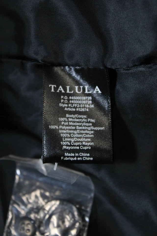 Talula Faux Fur Leopard Print Button Down Coat