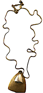 Marjorie Baer. Vtg. Metal Statement Copper Mixed/Metals Large Necklace