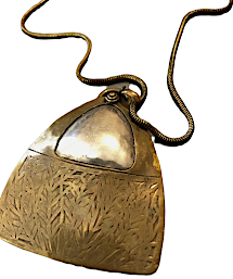 Marjorie Baer. Vtg. Metal Statement Copper Mixed/Metals Large Necklace