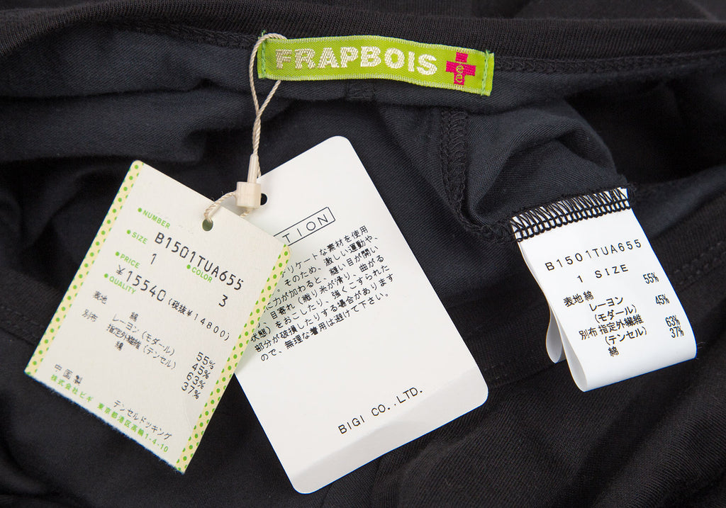 Frapbois Japan. New. NWT. Black Layered Sleeveless Dress