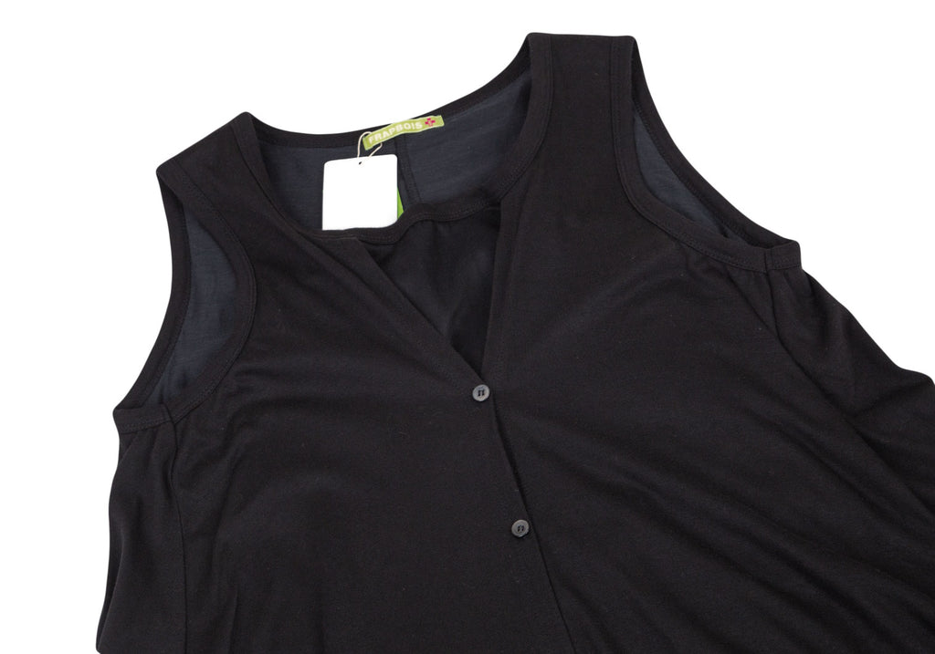 Frapbois Japan. New. NWT. Black Layered Sleeveless Dress
