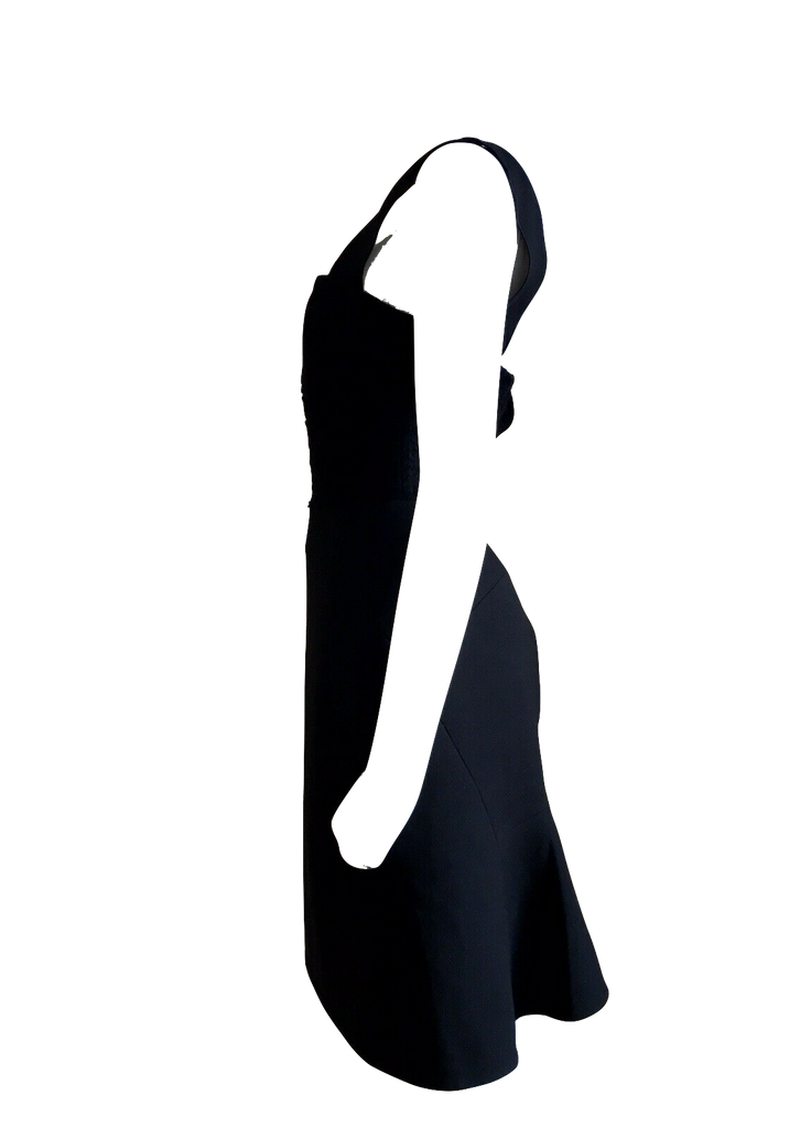 Iceberg Italy. Black Wool Corset Cocktail Dress