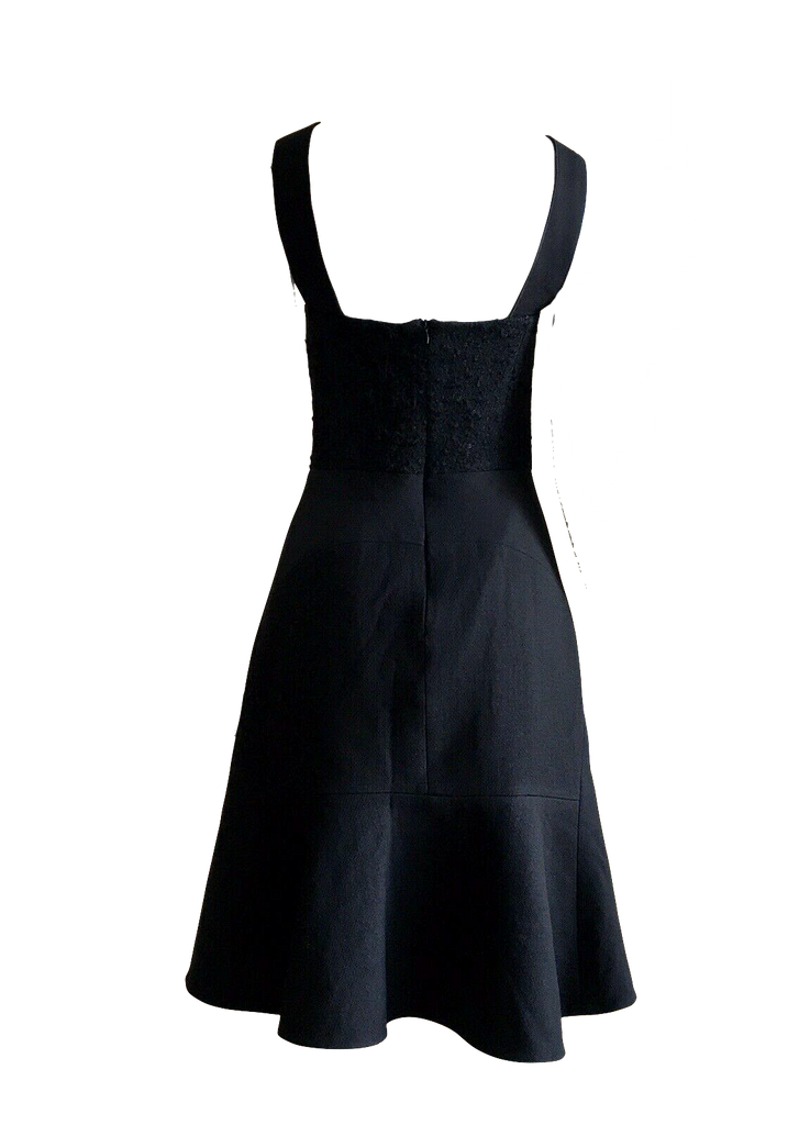 Iceberg Italy. Black Wool Corset Cocktail Dress