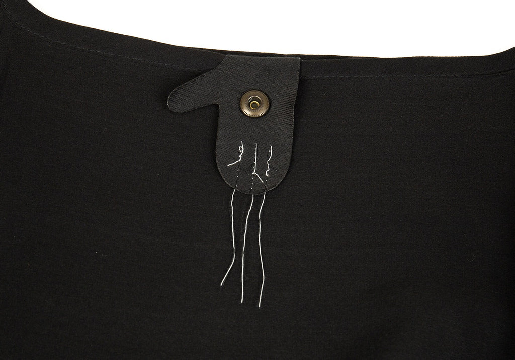 Bernhard Willhelm. Black Silk Dolman Sleeve Dress