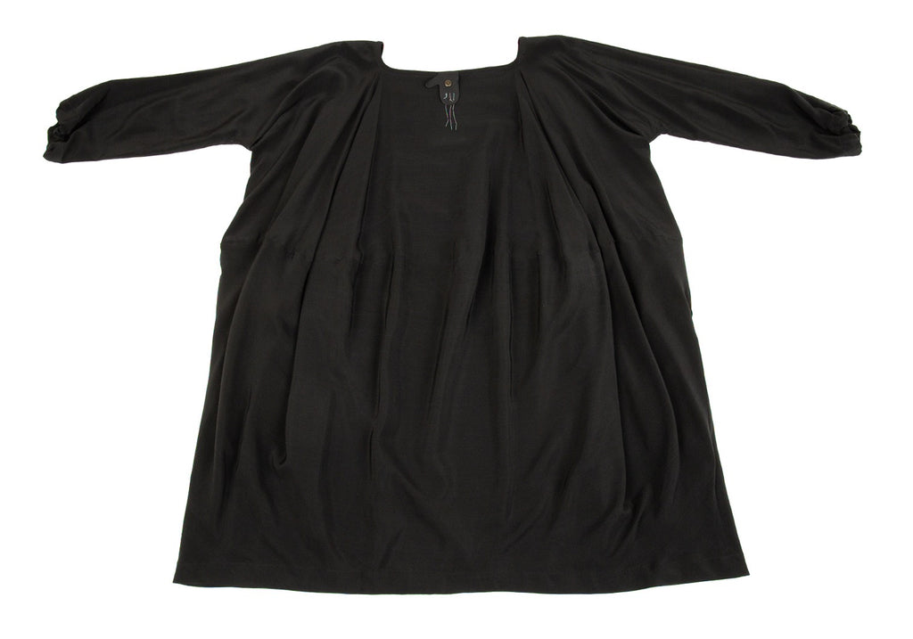 Bernhard Willhelm. Black Silk Dolman Sleeve Dress