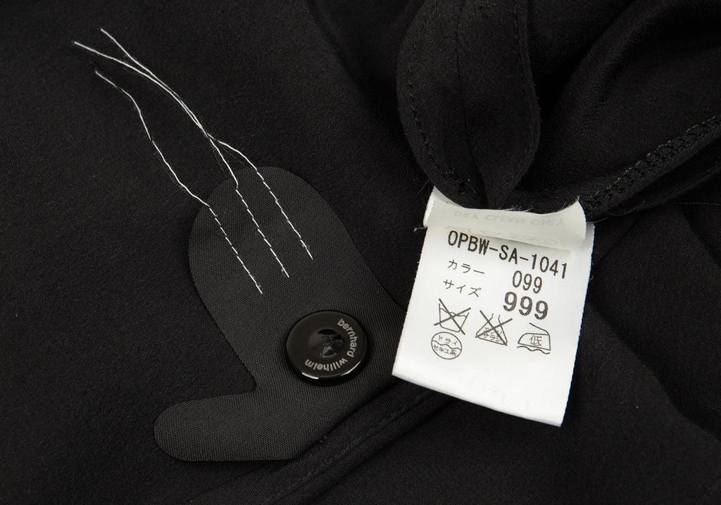 Bernhard Willhelm. Black Silk Dolman Sleeve Dress