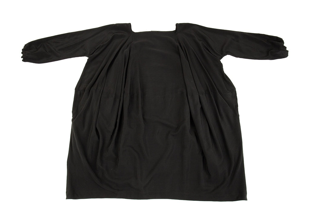 Bernhard Willhelm. Black Silk Dolman Sleeve Dress