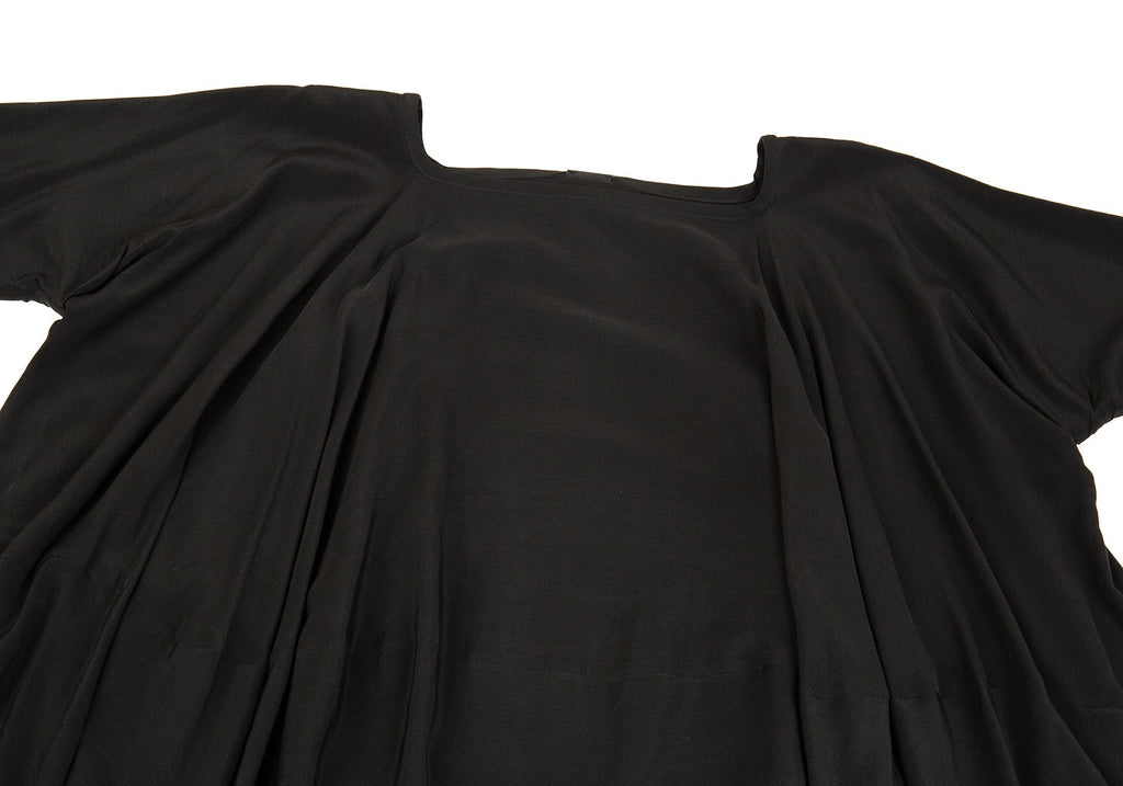 Bernhard Willhelm. Black Silk Dolman Sleeve Dress