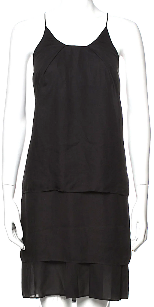 Acne Studios Sweden. Black Scoop Neck Knee-Length Dress