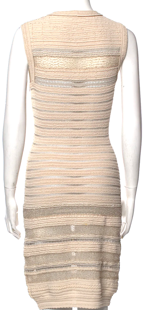 Azzedine Alaia Paris. Light Pink Color Crew Neck Knee-Length Dress
