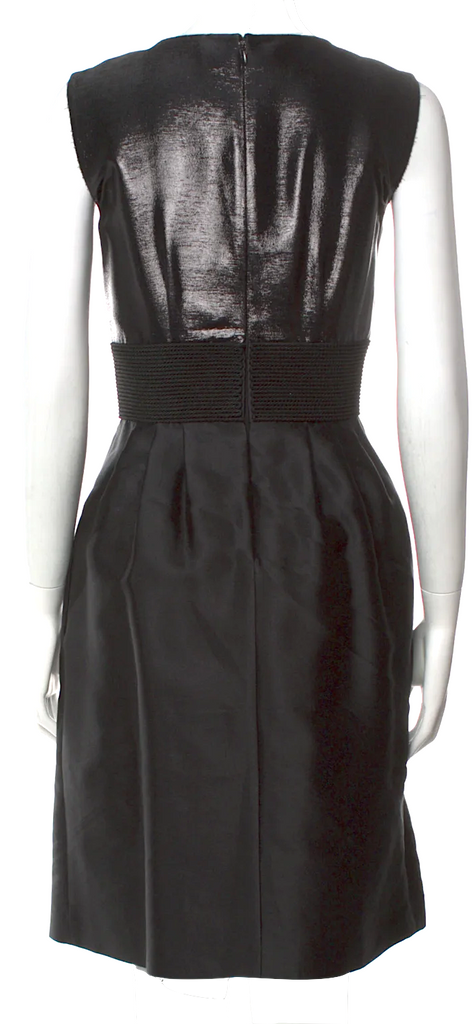Alberta Ferretti Italy. Black Silk Knee-Length Dress