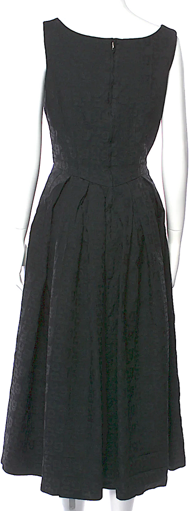 Comme des Garcons Japan. Black V-Neck Flare Dress