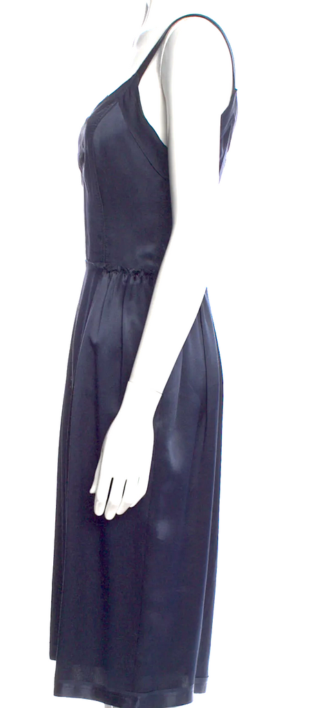 Dolce & Gabbana Italy. Dark Blue Silk Knee-Length Dress