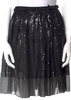 Miu Miu Italy. Black Sequin Embellishment Knee Length Skirt