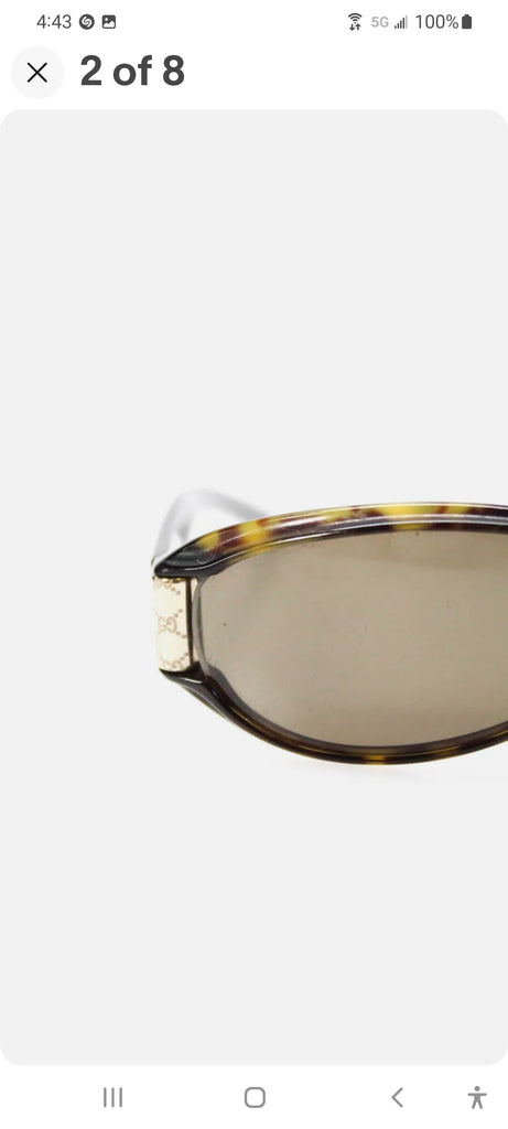 Gucci Italy. Logo Sunglasses Triangle shape Cat Eye Tinted Lenses