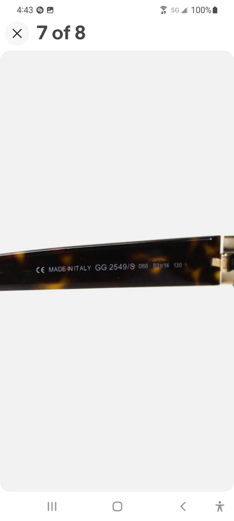 Gucci Italy. Logo Sunglasses Triangle shape Cat Eye Tinted Lenses