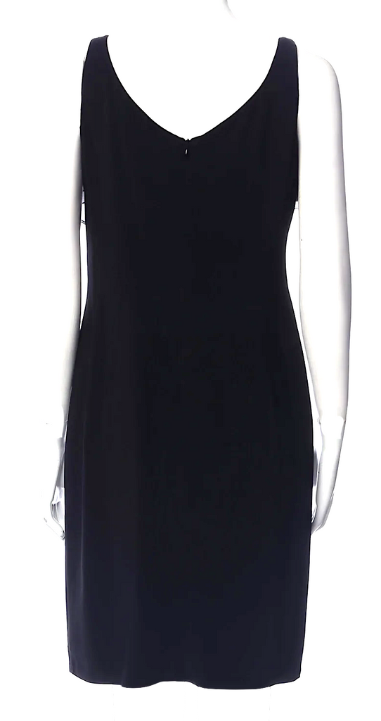 Valentino Garavani Italy.  Black Silk Front Ruffle Mini Dress