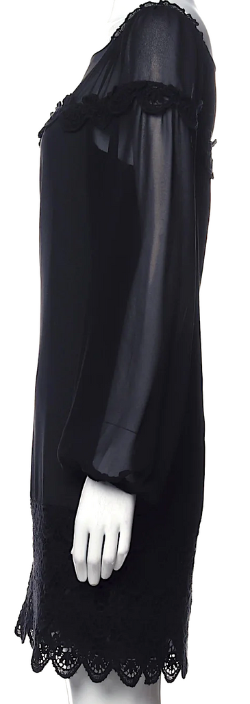 Philosophy di Alberta Ferretti Italy. Black Square Neckline Mini Dress