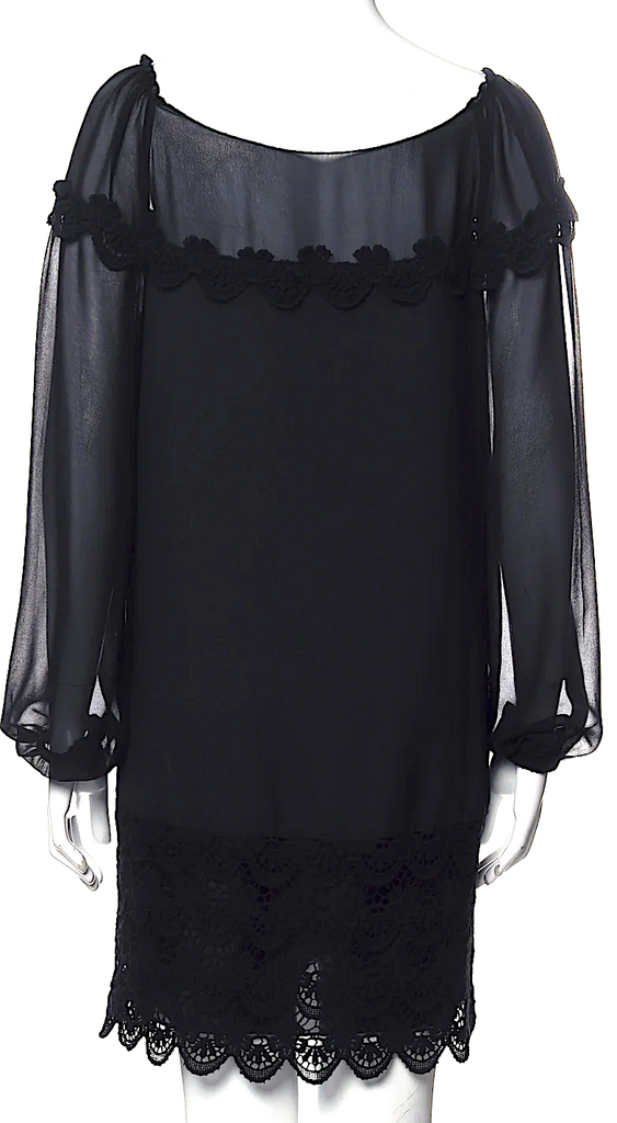 Philosophy di Alberta Ferretti Italy. Black Square Neckline Mini Dress