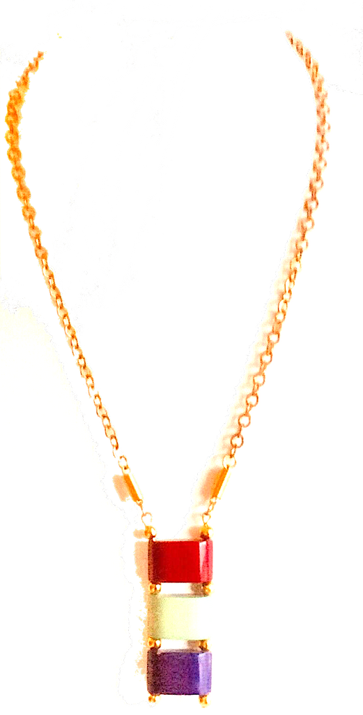 Modernist Geometric Machine Age Galalith (French Bakelite) Necklace Pendant Jakob Bengel ?