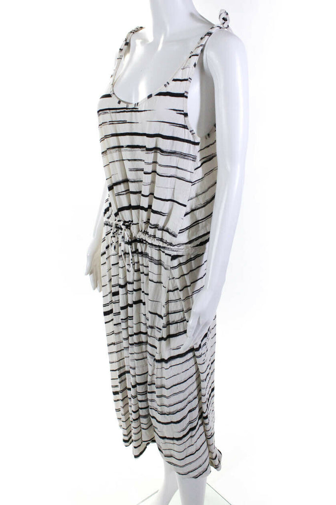 Zimmermann White/Black Sleeveless Stripe Summer Dress