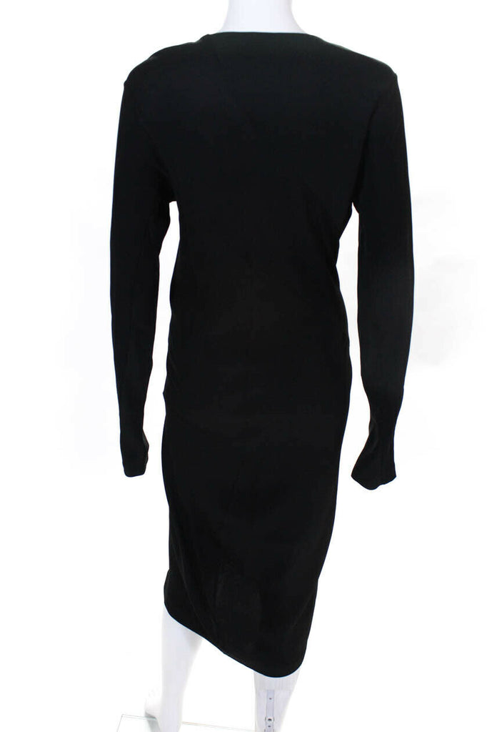 Zero + Maria Cornejo Black V Neck Long Sleeve Maxi Dress