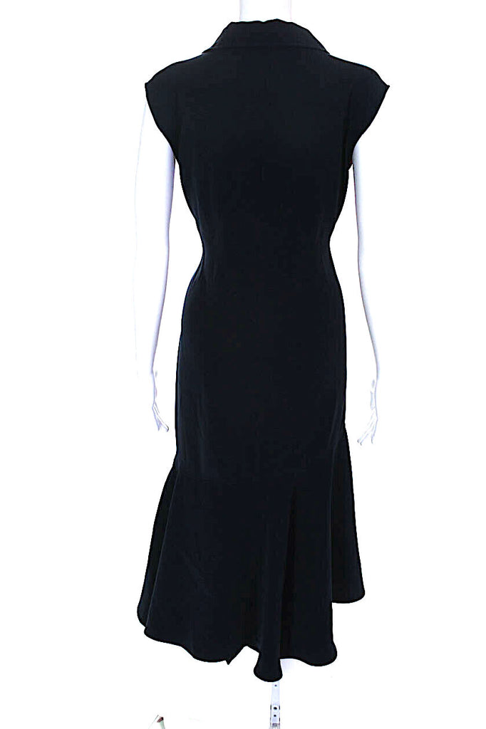 Adeam (ADM) Japan. Navy Blue Lace Up Front Handkerchief Dress