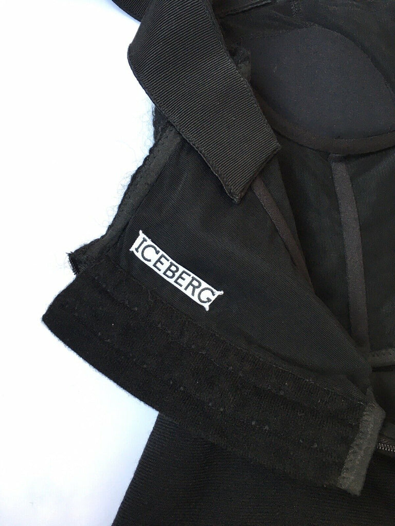 Iceberg Italy. Black Wool Corset Cocktail Dress