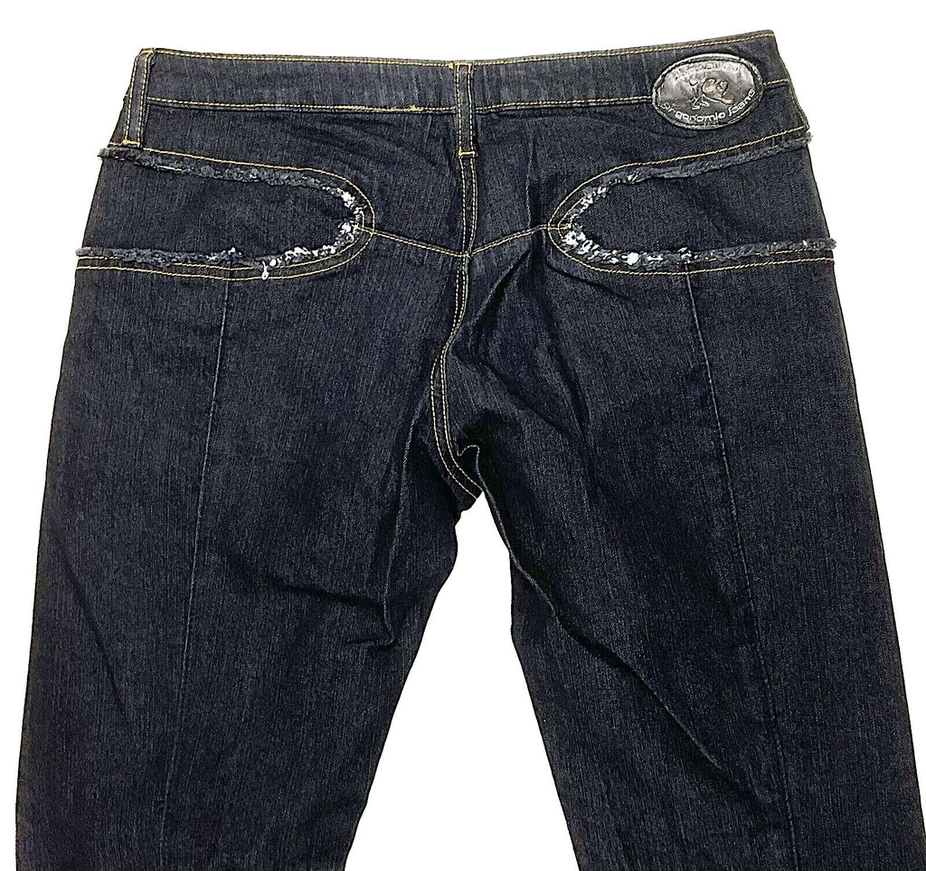 Parasuco Montreal. Ergonomic Jeans Lycra/Denim Low Rise Flare Leg Thick Stitch