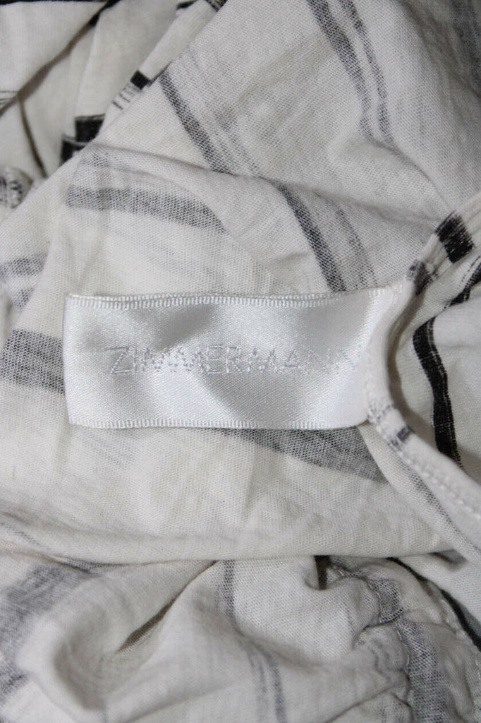Zimmermann White/Black Sleeveless Stripe Summer Dress