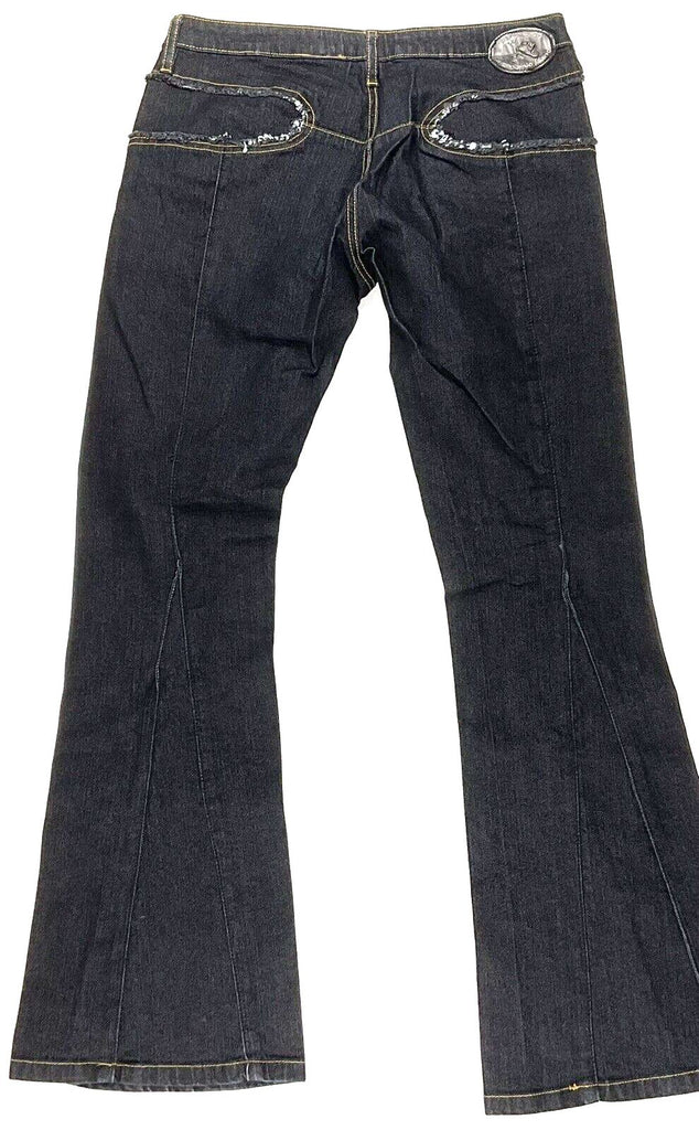 Parasuco Montreal. Ergonomic Jeans Lycra/Denim Low Rise Flare Leg Thick Stitch