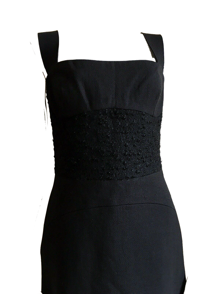 Iceberg Italy. Black Wool Corset Cocktail Dress
