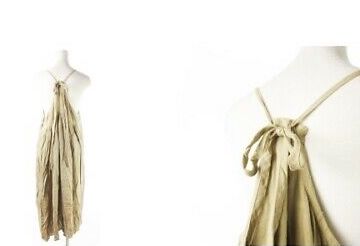 Ebony Ivory Ebonyivory. Mixed Hemp Linen One Piece Cami Dress Long Back  Ribbon