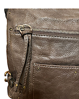 CHLOE PARIS. Authentic Vintage Brown Pebbled Leather Shoulderbag