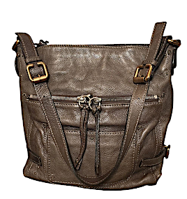 CHLOE PARIS. Authentic Vintage Brown Pebbled Leather Shoulderbag