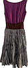 MIU MIU ITALY. Vintage 1990s collection Silk Eggplant/Bluish Pleated Skirt Embellished Dress