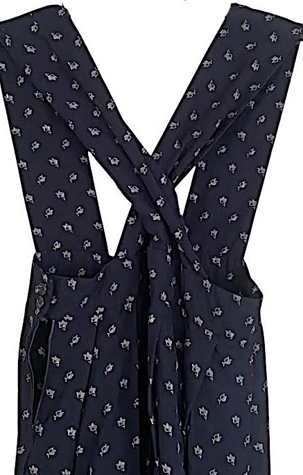 Comme des Garcons Japan. Dark Navy Printed Summer Dress